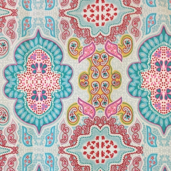 Talbots Pencil Skirt Womens 6 Blue Pink Medallion Paisley Print - Picture 2 of 12